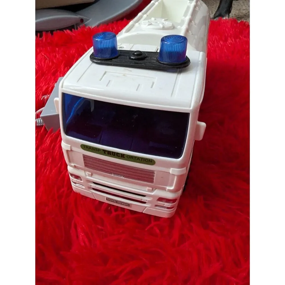 Think Green Transportation Watering Cart Toy Tanker Truck White & Green